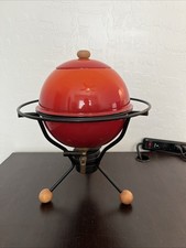 Red Gradient Enamelware Hot Beverage Dispenser RARE Vintage Mid Century Modern picture