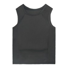 Black Bulletproof T-shirt Vest Ultra Thin made with Kevlar Body Armor NIJ IIIA picture