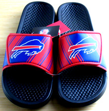 Buffalo Bills Men's NFL Legacy Logo Slides Sandals Black Red Blue Sizes NWT picture