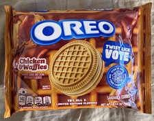 NEW OREO LIMITED EDITION CHICKEN & WAFFLES FLAVOR CREAM SANDWICH COOKIES 10.68 picture