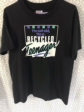 Vtg I’m not Old I’m a Recycled teenager T Shirt Novelty Single Stitch Elder Emo picture