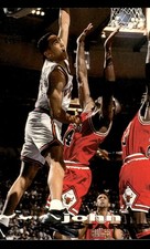 1993-94 Topps Stadium Club #116 John Starks (Guarded by Michael Jordan) picture