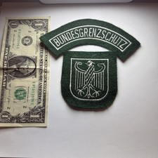UNCUT West German BGS Bundesgrenzschutz Border Guard Insignia Patch Set NOS picture
