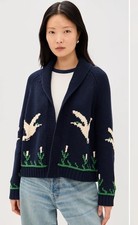 The Great. The Bird Lodge Cardigan Sweater NWT Navy sz 3 - Large  picture