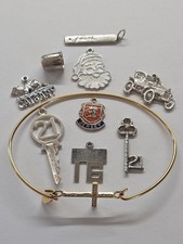 Sterling Silver ~ Lot Of 9 CHARMS & 1 Bracelet ~ ALL MARKED ~ 14 Grams ~ VINTAGE picture