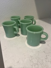 Vintage Fire-King Jadeite C Handle Restaurant Ware Coffee Mug Set Of 5 picture