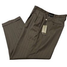 Henry Grethel The Perfect Fit Pant Trouser Brown Multi Stripe Wool Blend 44/30 picture
