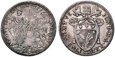 ITALY *** PAPAL STATES *** PIUS VI *** SILVER TESTONE *** 1796 *** SCARCE *** L6 picture