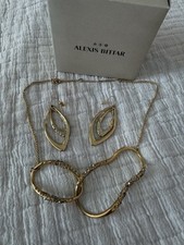 Alexis Bittar Gold with Crystals Necklace Earrings jewelry Set picture