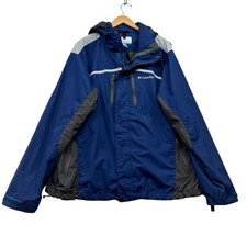 Columbia Mens Interchange Nylon Hooded Jacket Size XL Blue Full Zip Outdoors picture