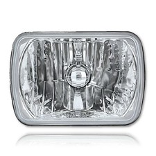7X6 Crystal Clear Glass Lens Metal Headlight H4 Halogen Light Bulb Headlamp EACH picture