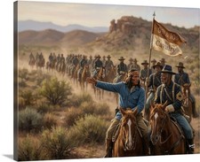 Buffalo Soldiers Searching For Geronimo  9th 10th Canvas Wrap Oil Painting picture