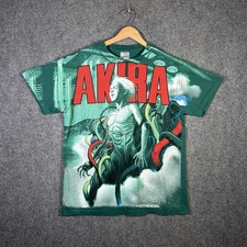 Vintage Akira Shirt Mens Large Green 80s Anime AOP 1988 TV Show Promo Rare picture