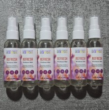 Lot Of 6 Aura Cacia Refresh Workout Mist - Essential Oil Spray Bottles 2oz Each. picture