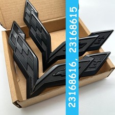 Cross Flags Emblem Set For Corvette C7 Front Rear Badge 2014-2019 Matte Black picture