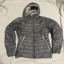 ARC'TERYX Cerium Hoody, Size Medium Lt Gray With Yellow Zippers And Trim picture