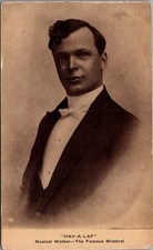 HAV-A-LAF Musical Walker The Famous Minstrel Portrait Postcard c1910s picture