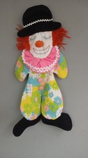 Vintage Circus Clown Fabric Handmade Wall Decor Colorful picture