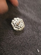 Vtg Ms. Dee Pewter Collectible No. 31 ROSE BOX with Earrings  picture