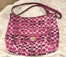 Coach Penelope Signature Sateen Convertible Soho Hobo purple picture