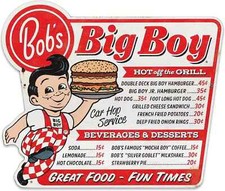 Vintage Bob,s Big Boy Menu Ad Reproduction Print Advertising 17x12 picture