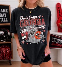 Shes From Georgia I Can Tell Georgia Football Red Blue Fan Shirt Sweatshirt picture