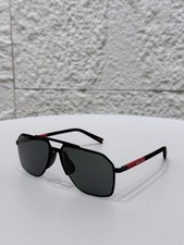PRADA SPS B51S Sunglasses Black Sport Aviator Dark Gray Lens 56-17-145MM - NWB picture