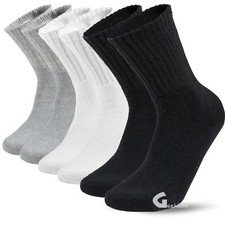 Lot 3-12 Pairs Mens Solid Sports Athletic Work Plain Crew Socks Size 9-11 10-13 picture
