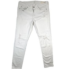 Rag & Bone JEAN Skinny Jeans Womens 31 Tattered White Distressed Denim picture