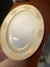 Noritake Bancroft 5481 Oval Porcelain Platter 16” Gold Trim  Beaut picture