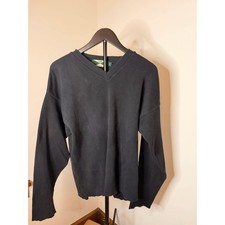 Vintage 525 America Black 100% Cotton V-Neck Oversized Sweater Women’s L picture