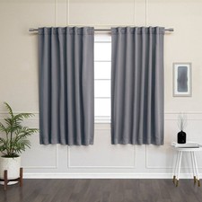 52 x 54 inch Solid Grey Thermal Blackout Curtain Panels - Set of 2 picture