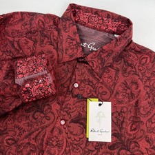 Robert Graham Andretti Shirt Mens M Red Paisley Jacquard Classic Fit NWT picture