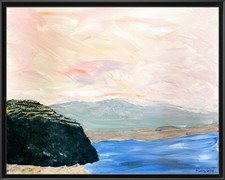16x20 Impressionist Coastal Cliff Landscape Rutenberg Original Painting Signed picture
