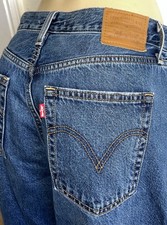 Levi’s PREMIUM Ribcage Wide Leg Zipper Fly BIG E 100% Cotton jeans-Size 31 x 31 picture