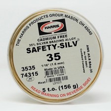 74315 Harris Safety-Silv 35 35% Silver Solder Brazing Alloy 5 Troy Ounce picture