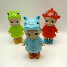 Authentic Sonny Angels I Love Rainy Days Hooded Mini Toy Figures Set 3 Pieces picture