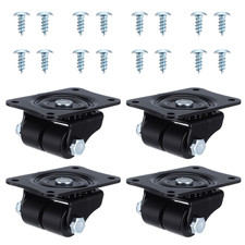 4 Pcs 1 Inch Caster Wheels Heavy Duty Low Profile Plate Swivel Casters Premium picture
