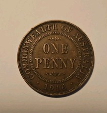 1916-I Australia Penny- 10° Upset Error  - Outstanding Choice Coin picture