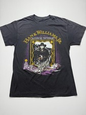 Vintage Hank Williams Jr Shirt Mens Lone Wolf Tour 1990 90's Tee VTG Band Read picture
