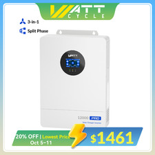 WattCycle 48V 12000W Hybrid Solar Inverter 120/240V Split-Phase Dual MPPT UPS picture