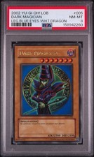 2002 Yu-Gi-Oh Dark Magician LOB Unlimited Ultra Rare PSA 8 picture