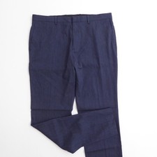 Theory Mens Jake W City Linen Pants Navy Blue N053209R 36 picture