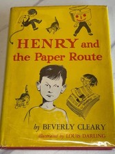 Signed Beverly Cleary Henry and the Paper Route HC DJ 1976 19th Printing VG picture