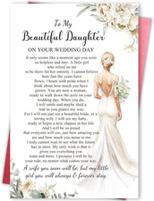 Sentimental Wedding Day Card for Daughter, Heartfelt Wedding Gift from Mom, Dad, picture