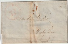 1840s-50s Ashburnham MA Stampless Cover 5c Derby Line VT Doc Johnson picture