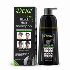 Dexe Instant Black Hair Dye Shampoo, Gray Hair Coverage For Women & Men, 400 ML picture