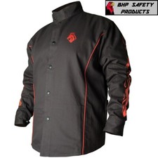 Revco Black Stallion BSX BX9C Black FR Welding Jacket with Red Flames (SM - 4XL) picture