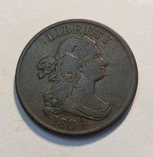1804 Draped Bust  Early Copper Half Cent-Crosslet 4 With Stems picture
