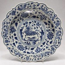 Large Chinese Blue & White Porcelain Charger Xuande Mark 17” Dragon Phoenix picture